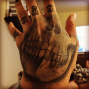 #skull #handtattoo #skullface #skullonhand 