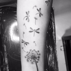 #dandelion #tattoo #dragonfly #forearm #redesign  #arm #tattoo #ink #inked #inklife #creativetattoos 