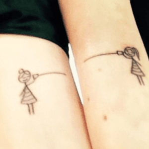 sister stick figure tattoo