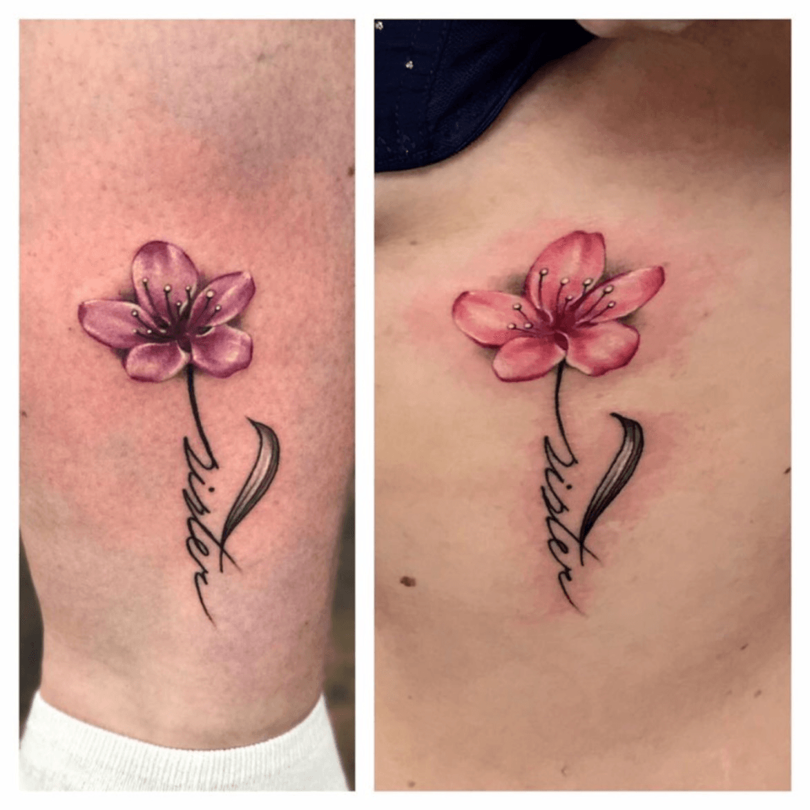 Love My Sister Unique Flower Tattoo  Tattoos Sister tattoos Sunflower  tattoos