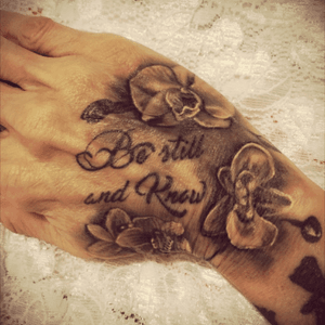 Right hand tattoo just done June 2016 - have plans to contine with rosary style bracelet and words up my right arm; working on a sleeve