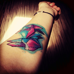#rabbit #geometric #TattooGirl #colorful #minimalism #tattoo #liketattoo #origami 