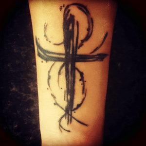 First tattoo #cross #polka