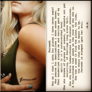 What inspired me to get my "Fernweh " tattoo #ribtattoo #fernweh #lovely #poem #perfect #wanderlust #pretty 