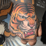 Hand tiger from today #tiger #tigertattoo #tigerhead #tigerheadtattoo #neotrad #neotraditional #neotradtiger #tattoodo #tattoo #tattoos #jktatts #hand #handtattoo #handtattoos 