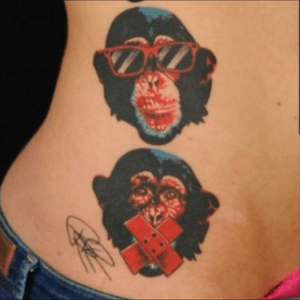Speak no evil.  See no evil. Monkey tattoos. 