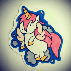 Fun little unicorn with wings. Kawaii style. #unicorn #kawaii #wings #whysoserious 