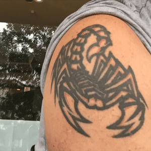 My first tattoo. "Tribal" style scorpion.