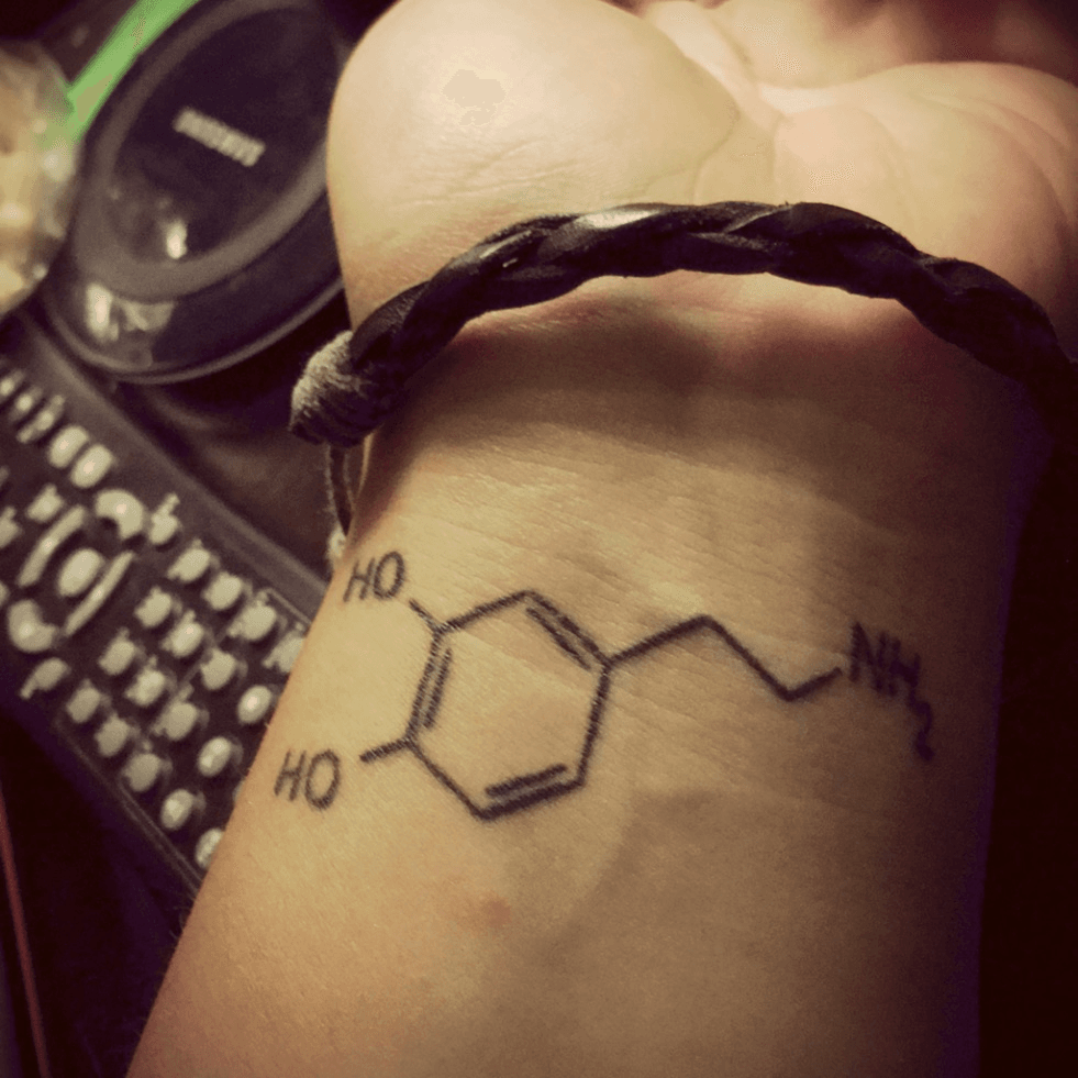 Origin Arts on Twitter Rio created and tattooed this cute Dopamine  structure based on her clients idea Keep a look out for this wonderful  clients friend who had the serotonin structure  