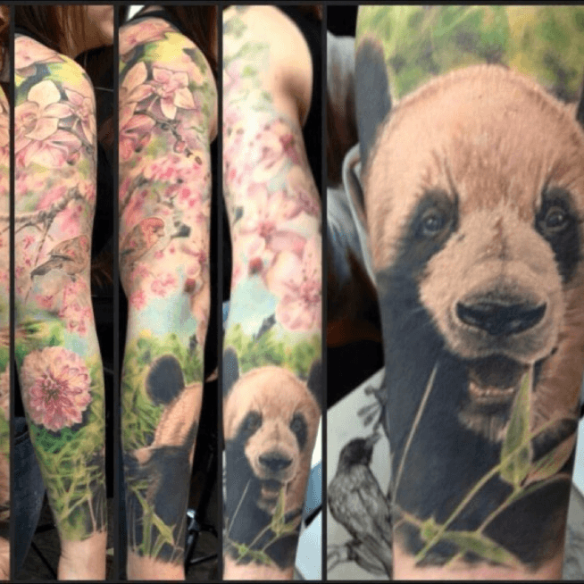 88 Panda Sleeve Tattoos
