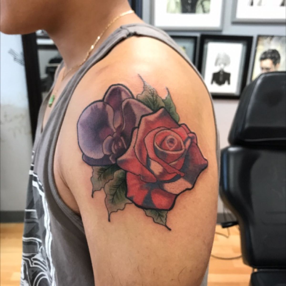 Tattoo uploaded by Natassia Nicolau • Orchid and rose, always love