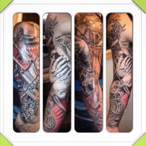 First Sleeve by an amazing artist Derek Turcotte from @electricgrizzlytattoo in canmore Canada 