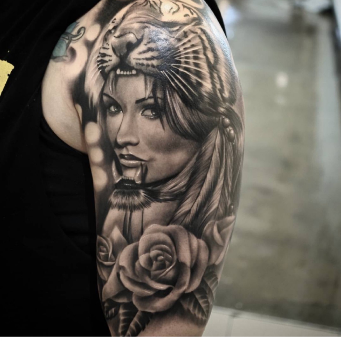 Tattoo uploaded by Tara • #hyperrealism #woman#rose #tigerheaddress • Tattoodo