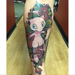 Mew rose tattoo #mew #rose #pokemon 