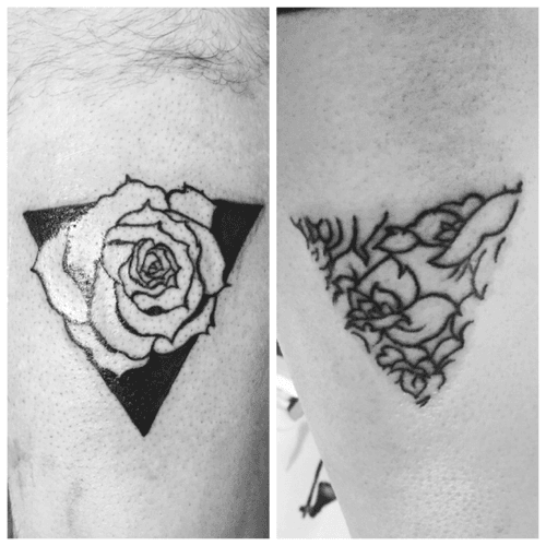 One of my first tattoos, the left is a friend, and the right was my firts autotattoo #roses 