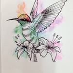 Hummingbird! #desing #humingbird #watercolor #linework #draw #drawer #drawing #tattoodesing #tattoo 