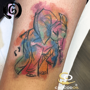 Had so much fun with this cute baby elephant water colour tattoo. Well done @rebeccaajessicaa for sitting so well. In honour of both of her baby boys. ❤️👌🏻 Proudly sponsored by #diamondtattoosupplies #tattoos #tattoo @worldfamousinks #ukartist @hustlebutterdeluxe @totaltattoo #creativechaos #ladytattoers #willenhall #clairebraziertattoo #scartattoo @inkin.mag #inkinmag @hulkproseries @immortalinnovations #killerbee #critical @crocarttattoocare #crocarttattooaftercare