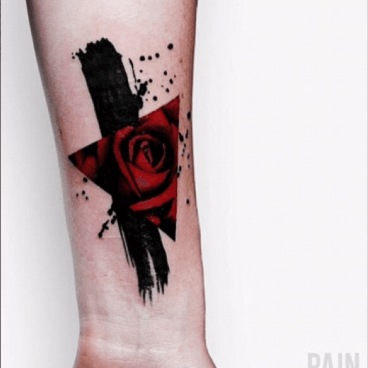 Tattoo uploaded by Maddz • #black #red #rose #blackwork #triangle #abstract  • Tattoodo