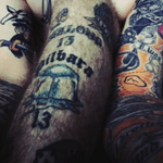 Leg peices from my travels; Half finished pirate sleeve on the left arm and a Sailor Jerry piece on the right :) #LegSleve #LegTattoos #Pilbara #Geelong #Australia #Travel #Travels #Travelling #TravelTattoos #SailorJerry #Pirate #Piratetattoo #Piratemap #PirateSleeve #GuysWithTattoos #GuysWithInk #TattooedGuys 