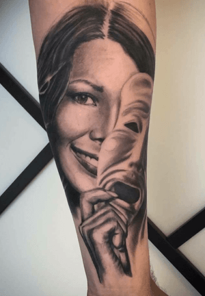 Done by Bram Koenen - Resident Artist.                         #tat #tatt #tattoo #tattoos #amazingtattoo #ink #inked #inkedup #amazingink #portrait #woman #face #mask #masked #black #blackandgrey #blackandgreytattoo #blackandgreytattoos #blackandgreyrealism #arm #armpiece #tattoolovers #inklovers #art #culemborg #netherlands
