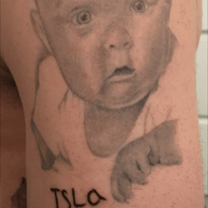 Had this done of my baby girl when she was only 5mths by the wicked #davidcorden now she can write her name I got her to add write it on me so I could get it inked for life. My specal tat by a wicked artist Had this done of my baby girl when she was only 5mths by the wicked #davidcorden #dreamtattoo 