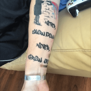 Banksy artwork with Tom Petty lyrics to tie it together #tattoo 