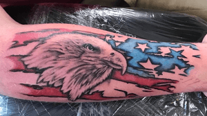 American Eagle! #america #americanflag #flag #tattoooftheday #eagletattoo #blackandgrey #tattoos #inked 