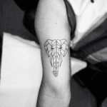 Linework geometric elephant tattoo #linework #geometric #animal #elephant #blackwork #fineline via Instagram @thomasetattoos 