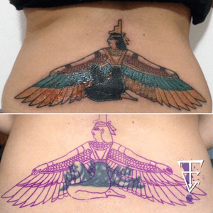 Isis wing coverup tattoo