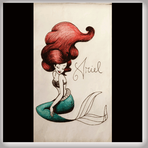 #mermaid #Ariel #disney #mermaidhair #arieltattoo #draw #tattoo 