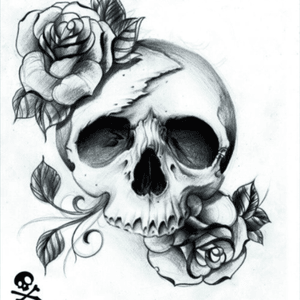 Skull and roses 