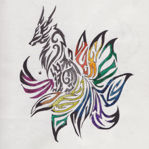 Ninetails tattoo design #fire #pokemon 
