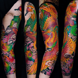 Japanese Tattoo. Full Sleeve. Phoenix tattoo