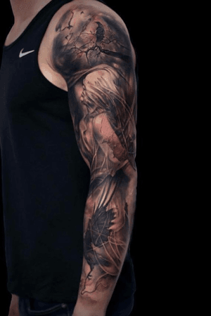 For more of my tattoos, check out www.instagram.com/bacanubogdan or www.Facebook.com/bacanu.bogdan.7 #BacanuBogdan #tattoooftheday #tattoo #blackandgrey #realism #realistic #tattooartist #sleeve #londontattooconvention 