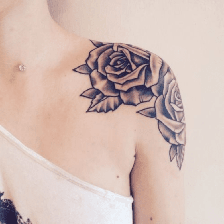 60 Beautiful Rose Tattoo Inspirations  Rose shoulder tattoo Shoulder  tattoos for women Flower tattoo shoulder