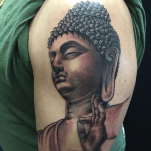 #workinprogress by ANDREANA VERONA @andreanaverona #buddha #blackandwhite #peaceful #goodthingsarecoming #moretocome #buddhism #buddhatattoo #astoriatattoo #astoriaqueens #astoria #queens #tattoo #supernovatattooastoria #thankyou #tattoosociety #tattoodo #astoria #buddhist