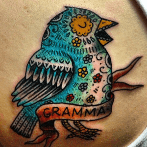 Based on artwork by Jose Pulido. A tribute to my Gramma. Done by Chuck Donoghue of Greenpoint Tattoo Co. in Brooklyn, NY. 