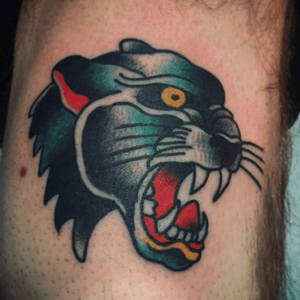 Ralph Johnstone panther head. #traditionaltatto #chicagostyle 
