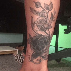 Black Roses. Covered up another unicorn that was done in 94 by Stryder out of Winnipeg, Canada. I got this one & the dragonfly done in 2014. 