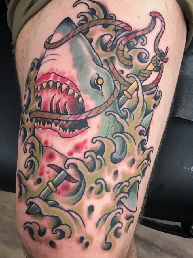 NeoTraditional Tattoo Skull Shark  Best Tattoo Ideas Gallery