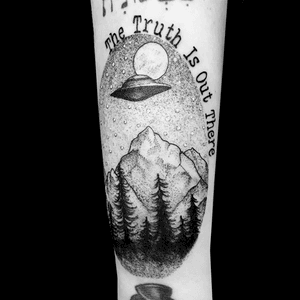 Tattoo by artist Neal Aultman.See more of Neal's work here: http://www.larktattoo.com/long-island-team-homepage/neal-aultman/.. . . .#xfiles #xfilestattoo #ufo #ufotattoo #ufomountainscene #ufomountainscenetattoo #mountains #mountainstattoo #thetruthisoutthere #thetruthisouttheretattoo #linesanddots #linesanddotstattoo #blackandgreytattoo #blackandgreytattoo #tattoo #tattoos #tat #tats #tatts #tatted #tattedup #tattoist #tattooed #inked #inkedup #ink #tattoooftheday #amazingink #bodyart #tattooig #tattoosofinstagram #instatats  #larktattoo #larktattoos #larktattoowestbury #westbury #longisland #NY #NewYork #usa #art