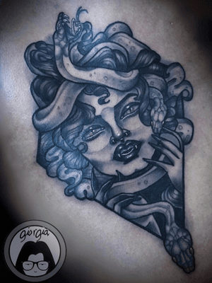 Madusa, created in Vancouver #neotraditional #neotraditionaltattoo #madusa #colourtattoo #blackandgrey
