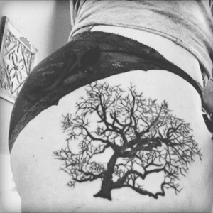 Oak tree from photograph. Tattoo work by Faultline Tattoo in Hollister CA#