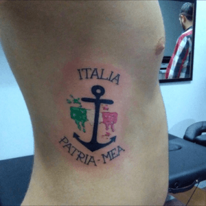#anchor #ancora #italia #italy #bandiera #flag #black #patria #mea #watercolor by Lucky 7 tattoo!