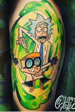 My Rick and Dexter tattoo:) #rickandmorty #Dexter #rickandmortytattoo #RickSanchez #adultswim #cartoon