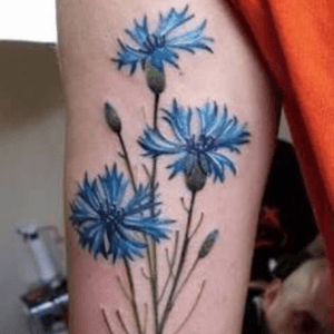 #blue #cornflower #longstem #hope #mnd #welove #flower back of #upperarm 