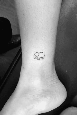 #elephanttattoo on the ankle #outlines 
