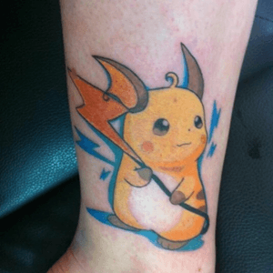 Cute chibi Raichu tattoo #electric #cute #pokemon 