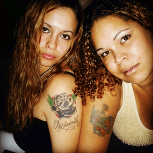 Old picture with my one of my friends. This one is for my daughter. Love my back rose. 