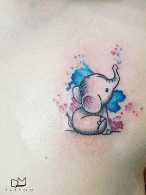 Elephant watercolor tattoo